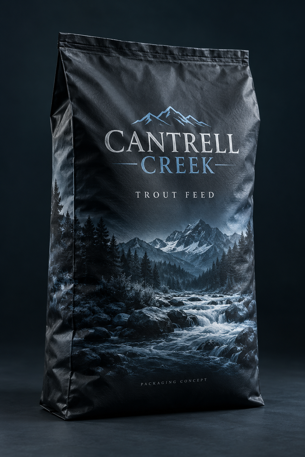 Creek Slate: dark feed-bag packaging concept